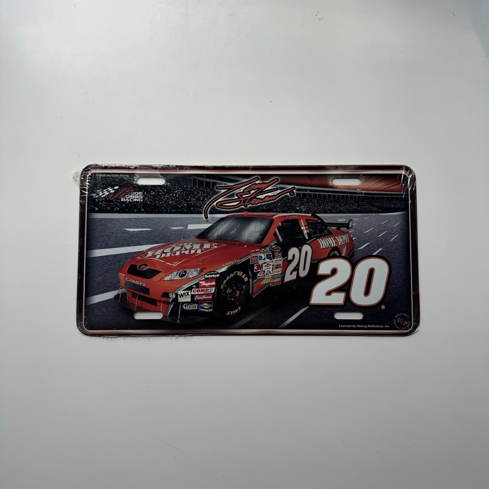 Tony Stewart Joe Gibbs Racing Metal License Plate Racing Reflections 2008